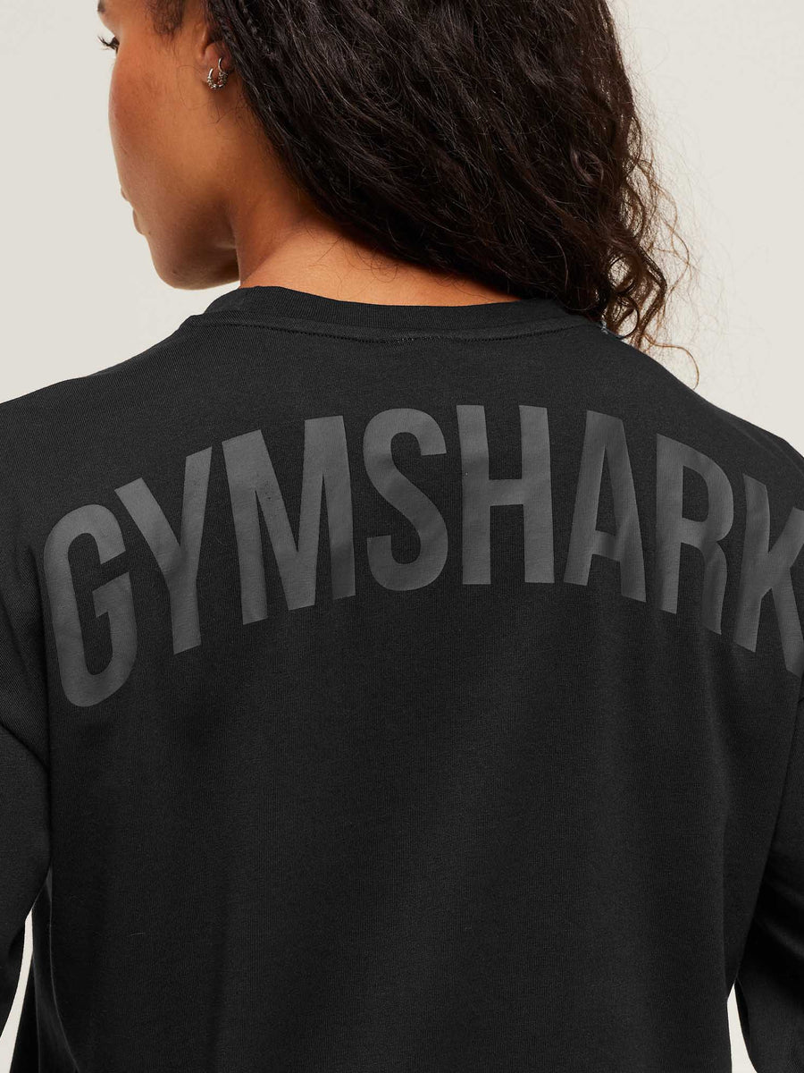 Gymshark Power Long Sleeve Top — Black — 4