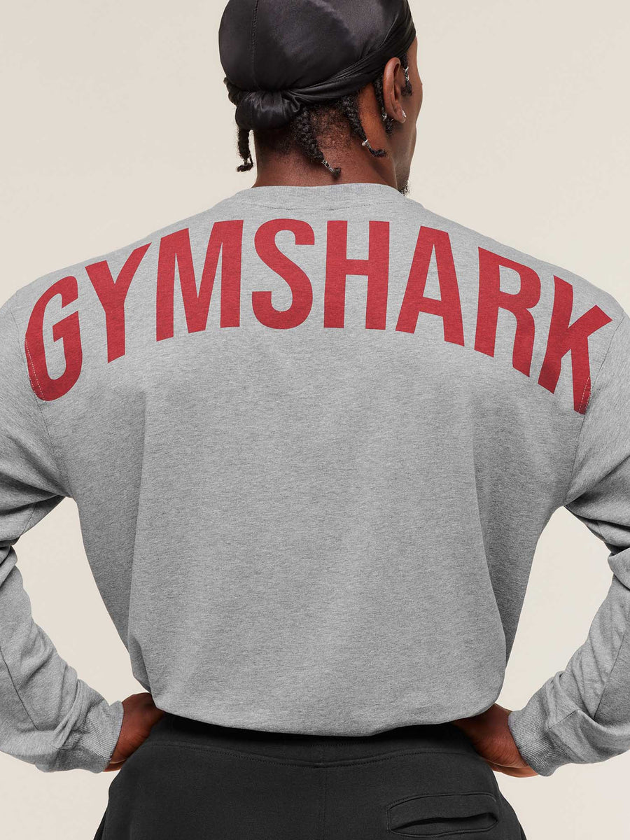 Gymshark Power Long Sleeve T-Shirt — Charcoal Core Marl — 5