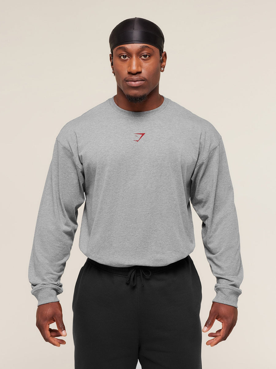Gymshark Power Long Sleeve T-Shirt — Charcoal Core Marl — 2