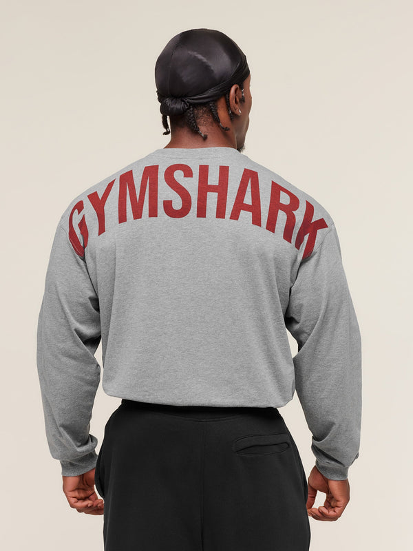 Gymshark Power Long Sleeve T-Shirt — Charcoal Core Marl