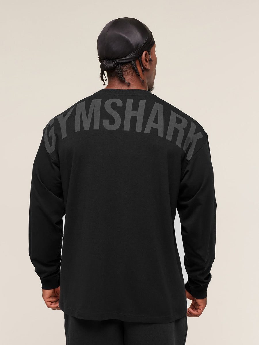 Gymshark Power Long Sleeve T-Shirt — Black/Asphalt Grey — 4