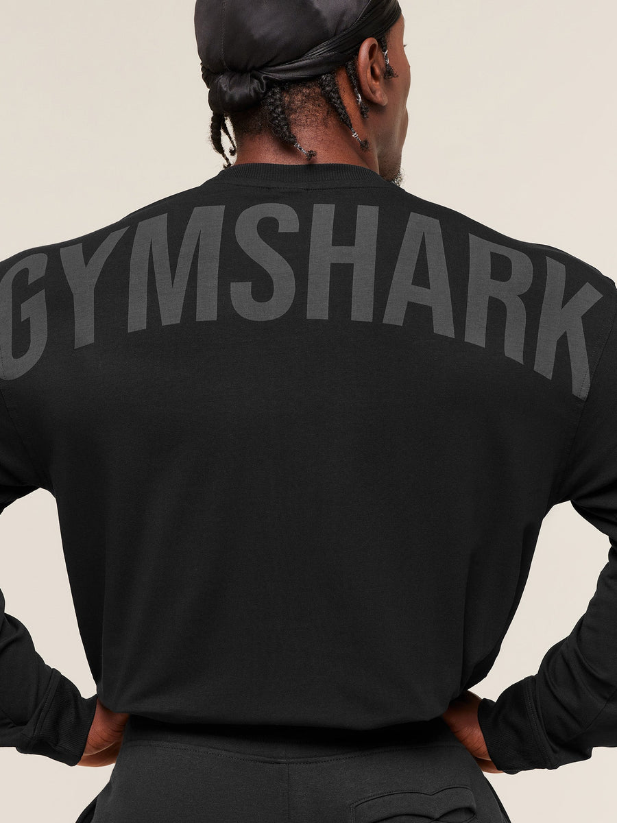 Gymshark Power Long Sleeve T-Shirt — Black/Asphalt Grey — 5