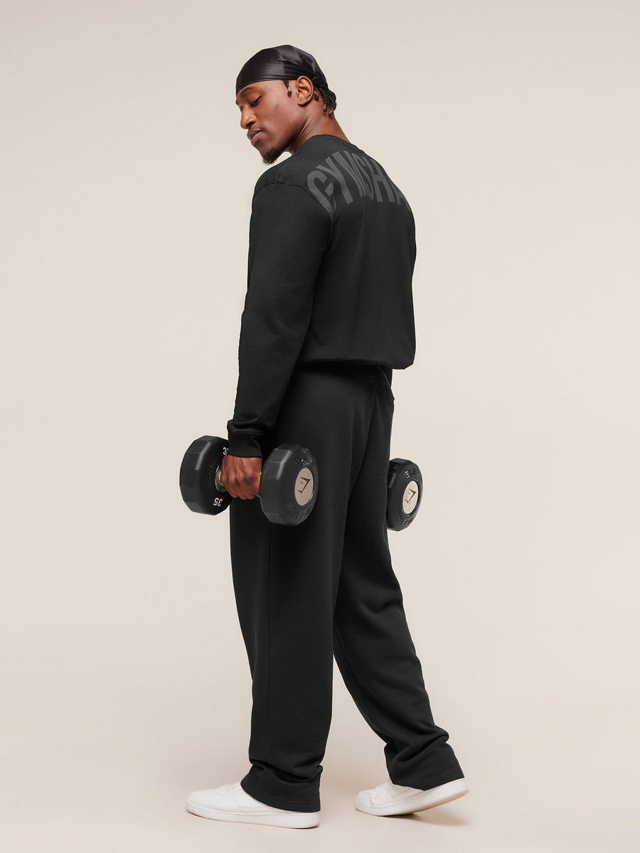 Gymshark Power Long Sleeve T-Shirt — Black/Asphalt Grey — 6