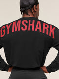 Gymshark Power Long Sleeve T-Shirt — Black/Conditioning Red — 4