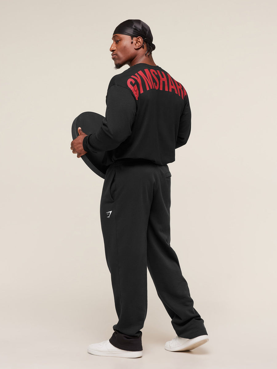 Gymshark Power Long Sleeve T-Shirt — Black/Conditioning Red — 7