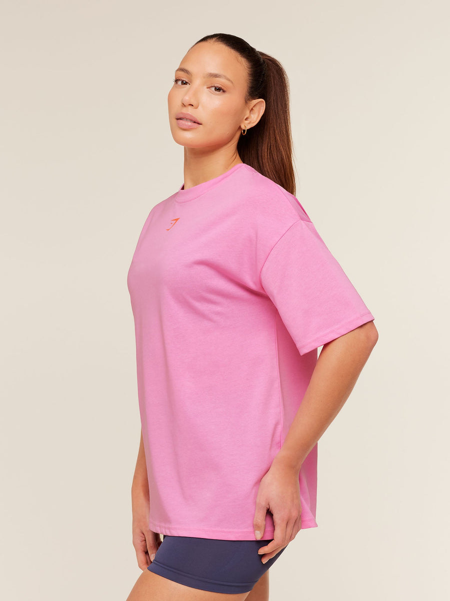 Gymshark GS Power Oversized T-Shirt — Focus Pink — 3