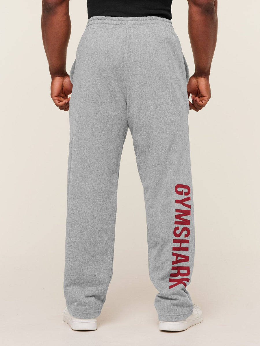 Gymshark Power Straight Leg Pants — Charcoal Core Marl/Sets Red — 3