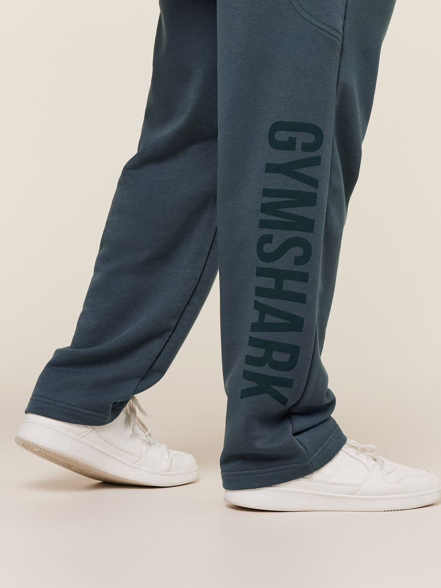 Gymshark Power Straight Leg Pants — GS Stealth Blue/GS Deep Petrol Blue — 6