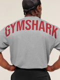 Gymshark Power T-Shirt — Charcoal Core Marl/Sets Red — 4