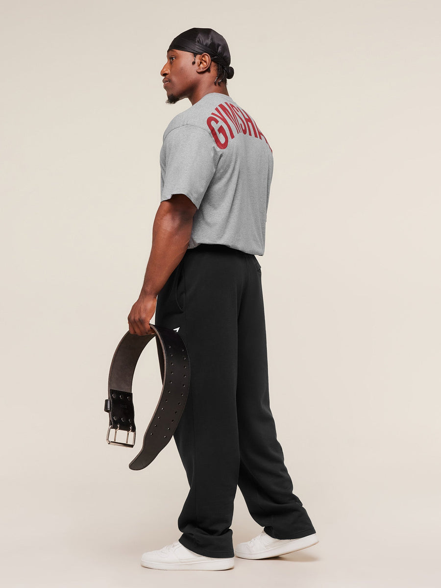 Gymshark Power T-Shirt — Charcoal Core Marl/Sets Red — 7
