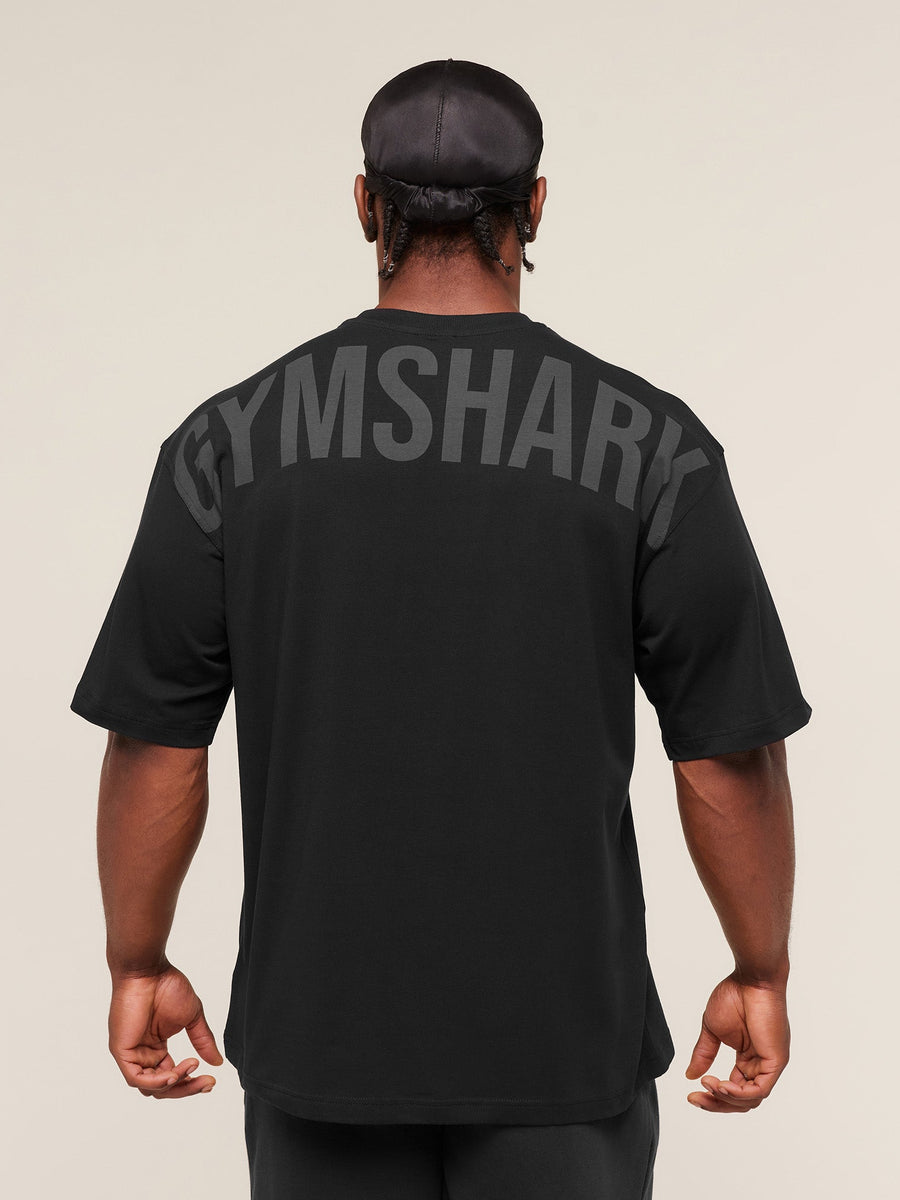 Gymshark Power T-Shirt — Black/Asphalt Grey — 4