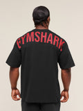 Gymshark Power T-Shirt — Black/Conditioning Red — 6