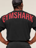 Gymshark Power T-Shirt — Black/Conditioning Red — 5