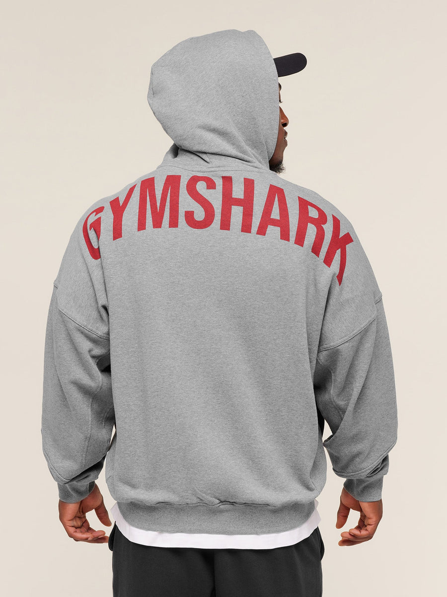 Gymshark Power Zip Up Hoodie — Charcoal Core Marl — 1