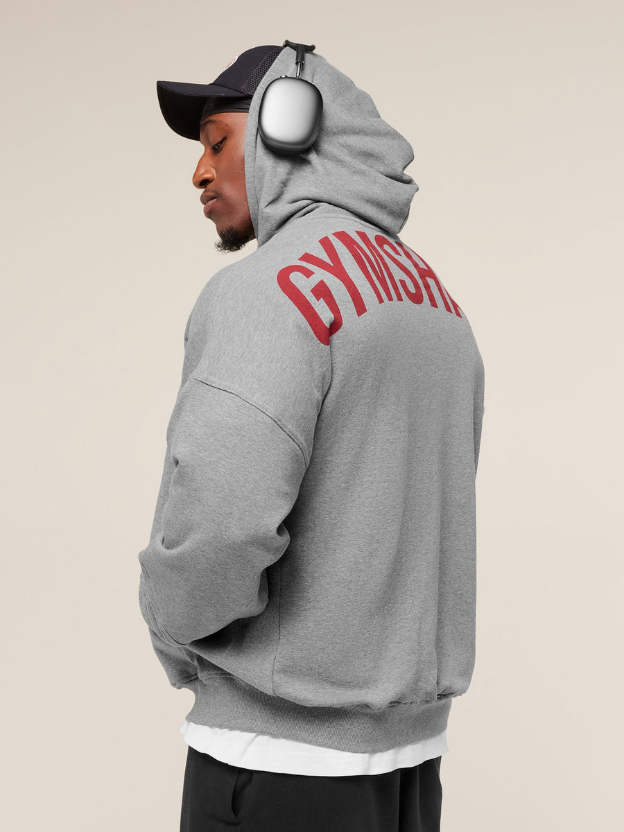 Gymshark Power Zip Up Hoodie — Charcoal Core Marl — 7