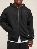 Gymshark Power Zip Up Hoodie — Black/Asphalt Grey — 4
