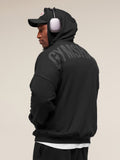 Gymshark Power Zip Up Hoodie — Black/Asphalt Grey — 6
