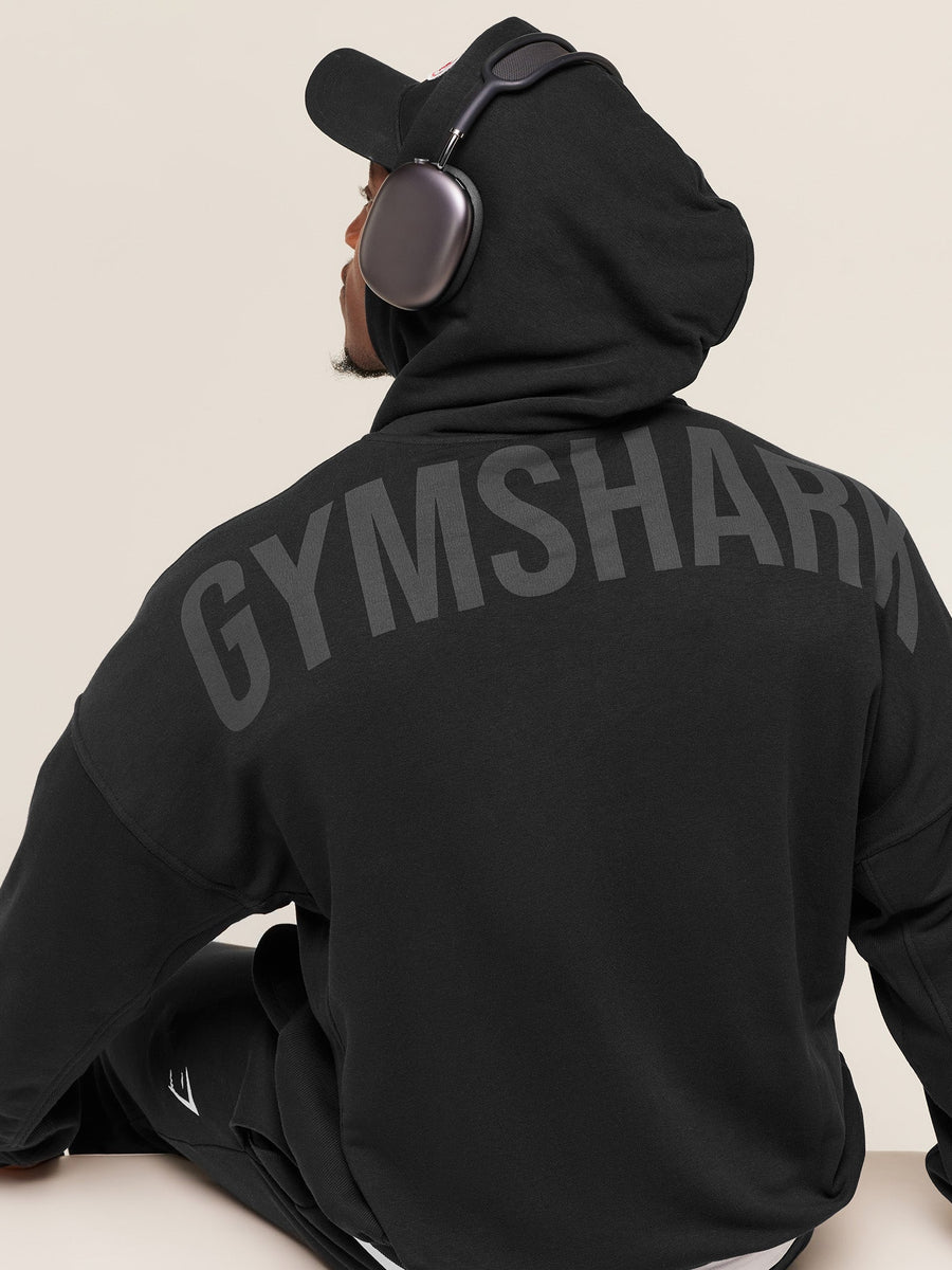 Gymshark Power Zip Up Hoodie — Black/Asphalt Grey — 5