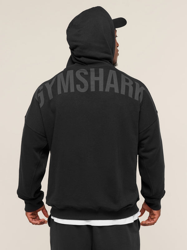 Gymshark Power Zip Up Hoodie — Black/Asphalt Grey