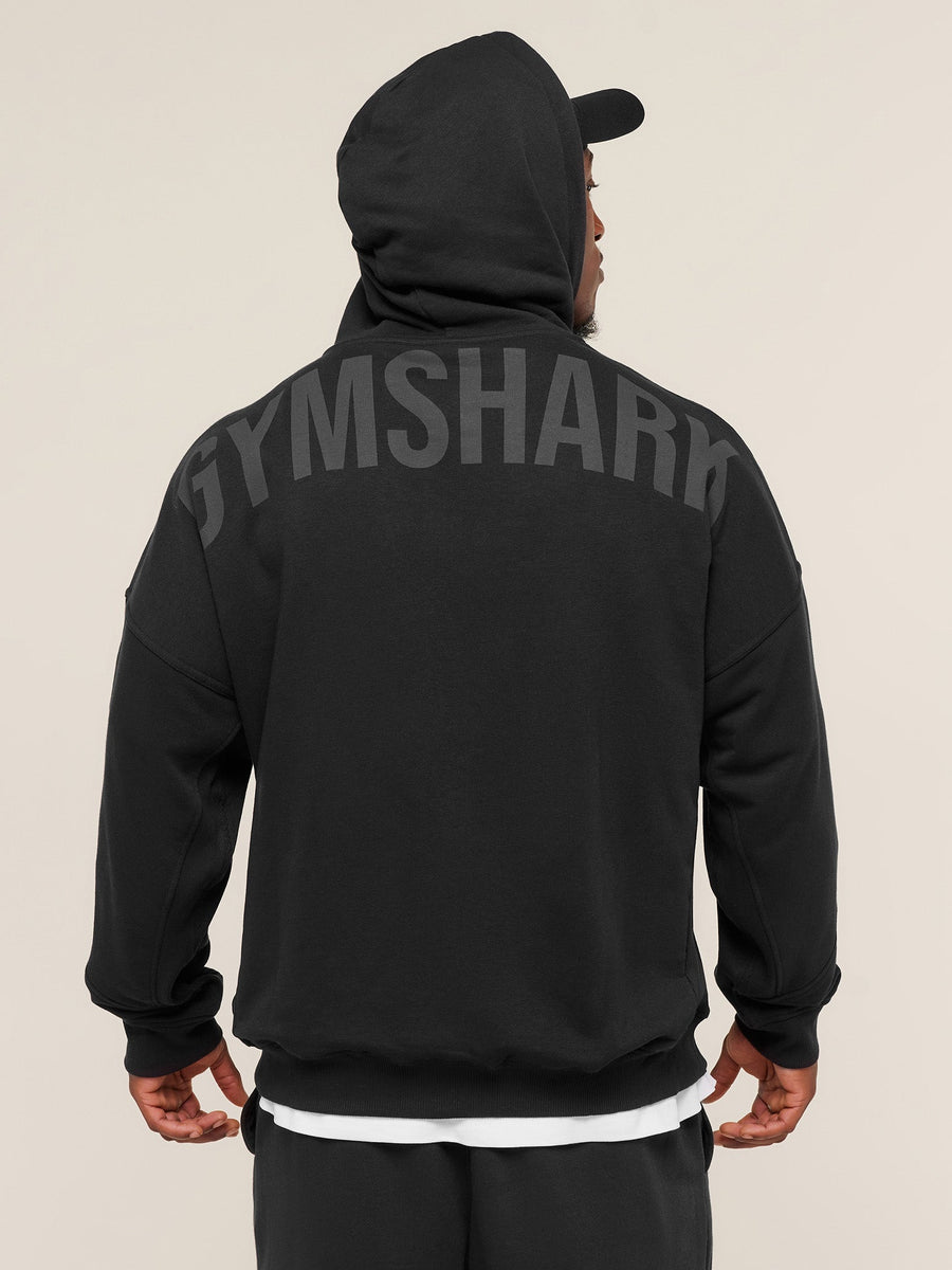Gymshark Power Zip Up Hoodie — Black/Asphalt Grey — 1