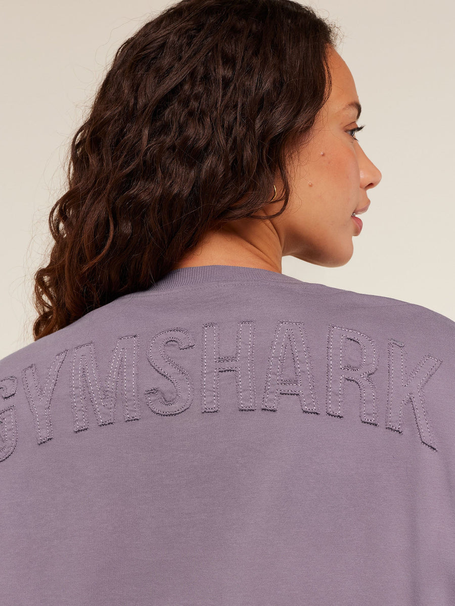 Gymshark Power Washed Long Sleeve Top — Dusk Purple/Acid Wash — 5