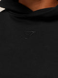 Gymshark Power Washed Oversized Hoodie — Black/Acid Wash — 6