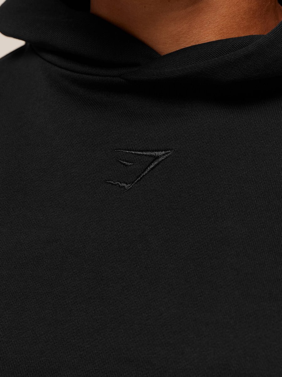 Gymshark Power Washed Oversized Hoodie — Black/Acid Wash — 6
