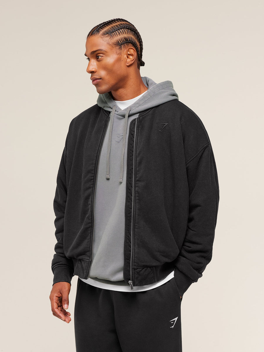 Gymshark Power Washed Jersey Track Jacket — GS Black — 3