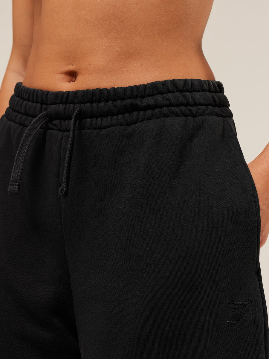 Gymshark Power Washed Joggers — Black/Acid Wash — 6