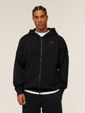Gymshark Power Zip Up Hoodie — Black/Conditioning Red — 2