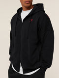 Gymshark Power Zip Up Hoodie — Black/Conditioning Red — 6