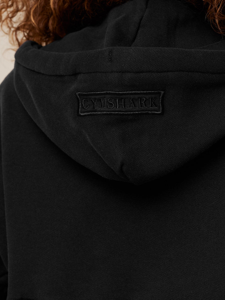 Gymshark Pump Zip Through Hoodie — Black/Wash — 6