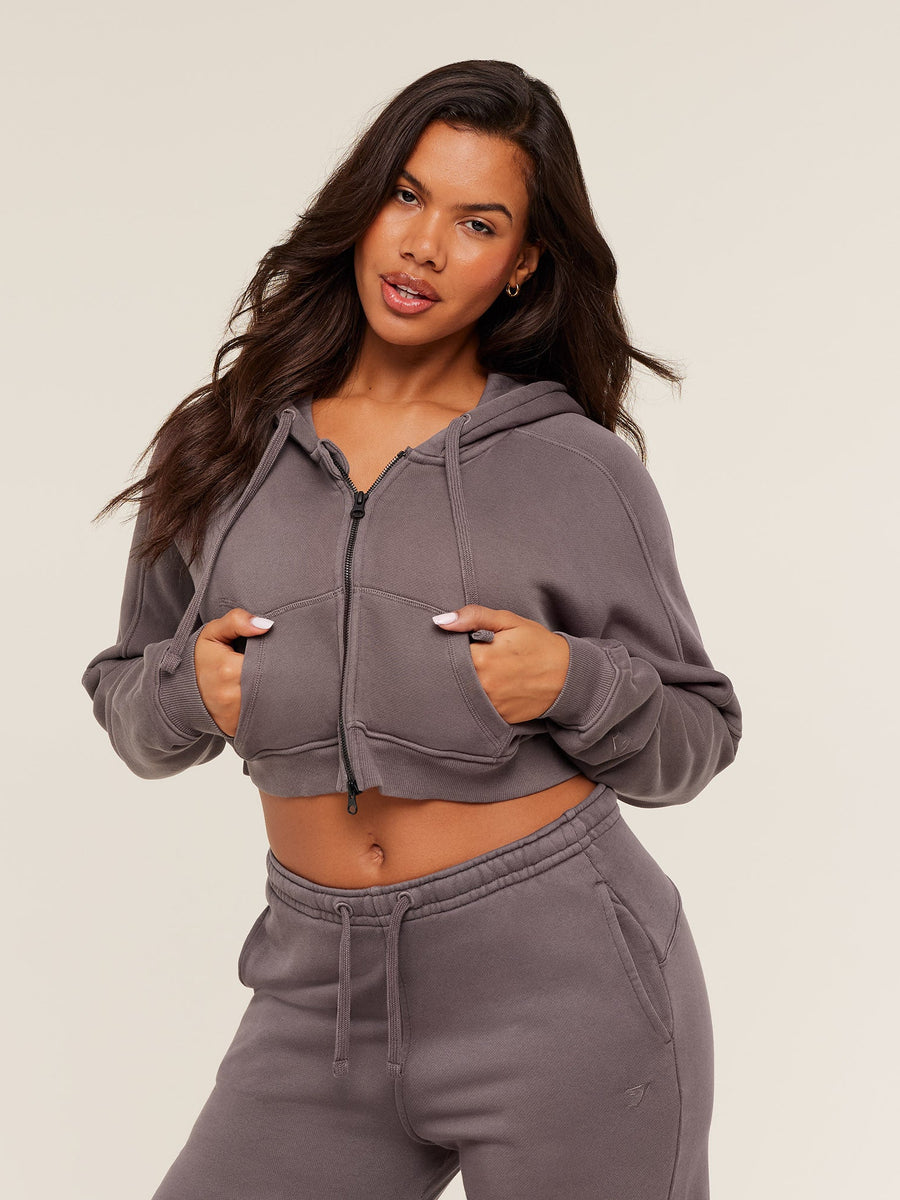 Gymshark Pump Zip Through Hoodie — GS Cool Brown/WASH — 1