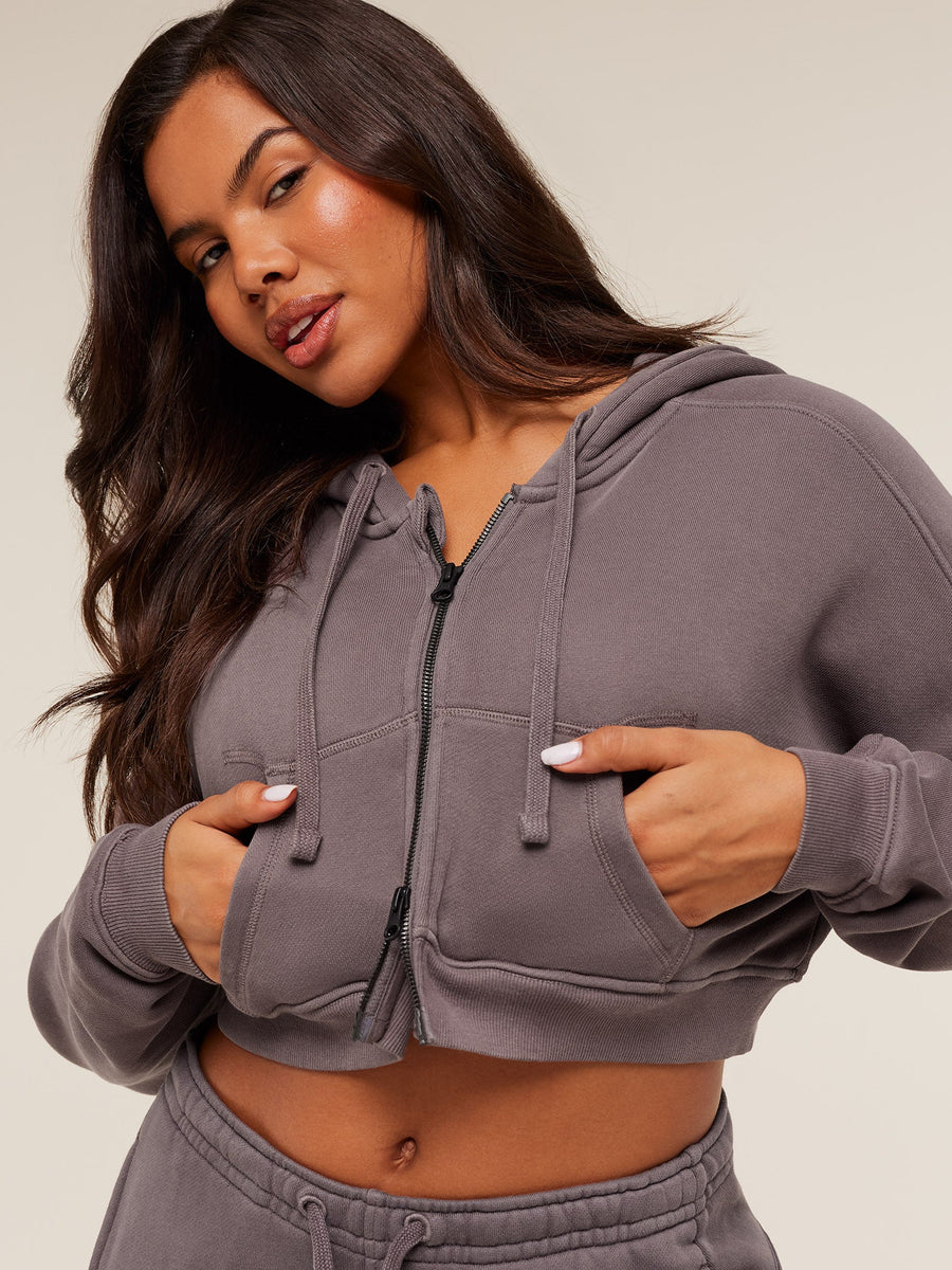 Gymshark Pump Zip Through Hoodie — GS Cool Brown/WASH — 6