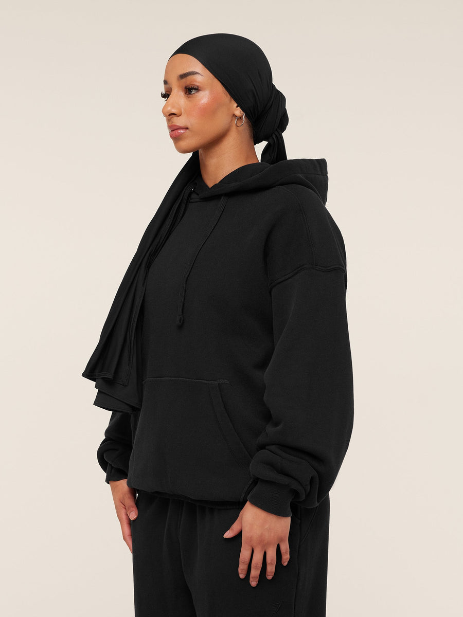Gymshark Pump Cover Structured Fleece Hoodie — Black/Wash — 3