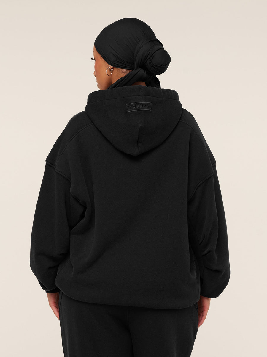 Gymshark Pump Cover Structured Fleece Hoodie — Black/Wash — 2