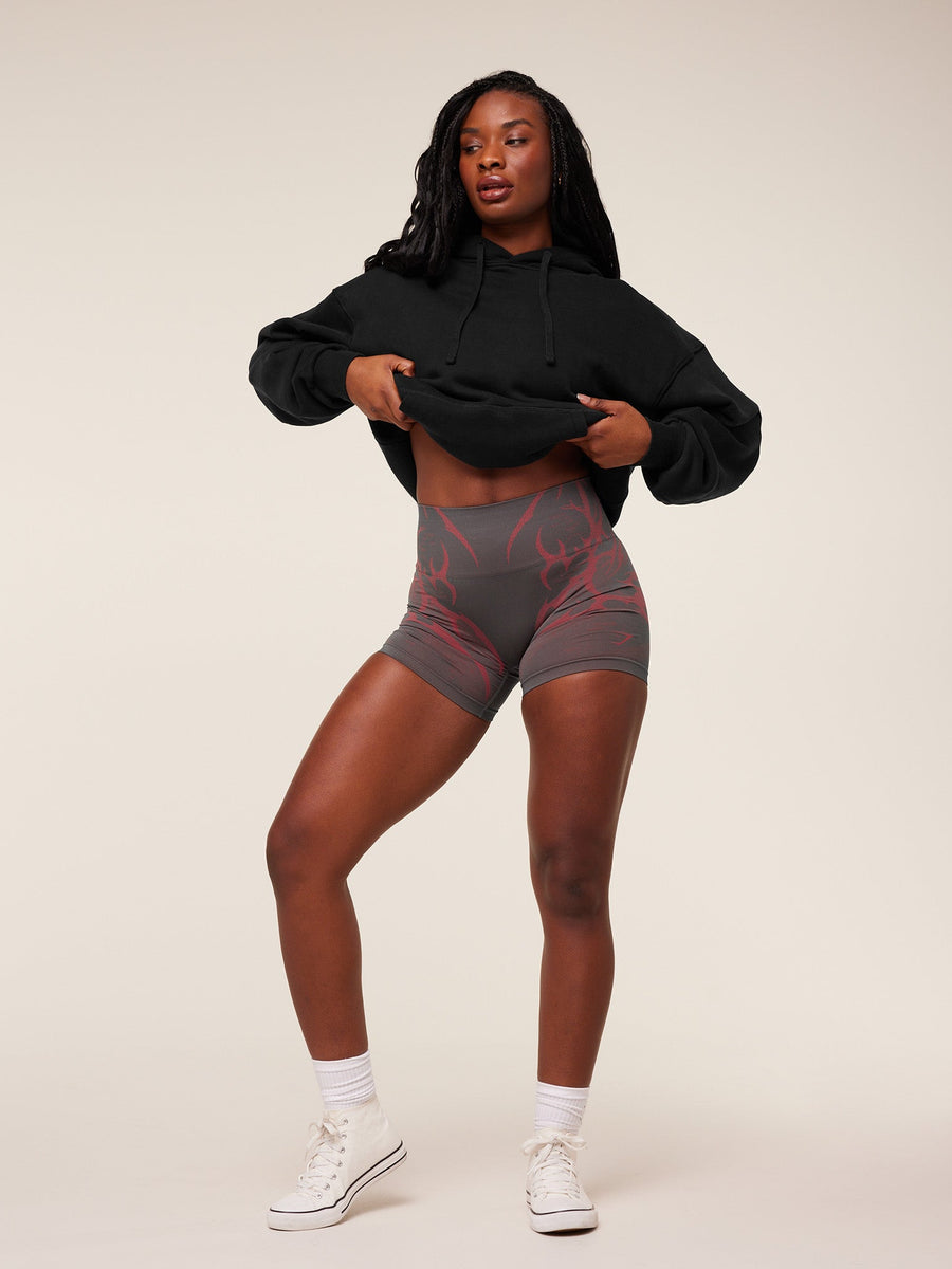 Gymshark Pump Cover Structured Fleece Hoodie — Black/Wash — 5