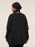 Gymshark Pump Cover Structured Fleece Top — Black/Wash — 2