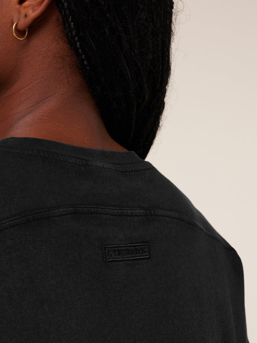 Gymshark Pump Cover Structured Fleece Top — Black/Wash — 7