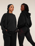 Gymshark Pump Cover Structured Fleece Top — Black/Wash — 4