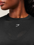 Gymshark Lifting Mesh Oversized Tee — Black — 4