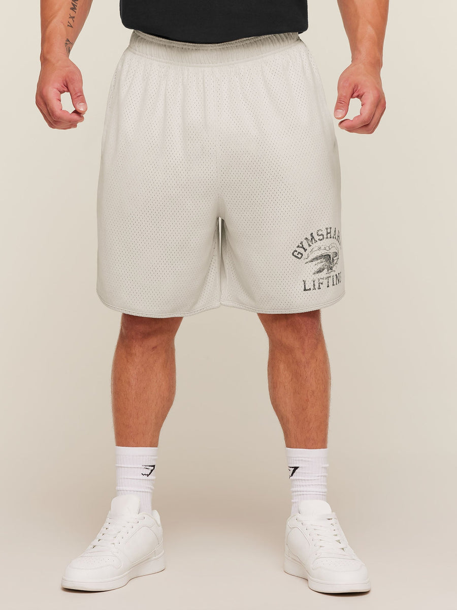 Gymshark Collective Mesh Shorts — Tinted White — 1
