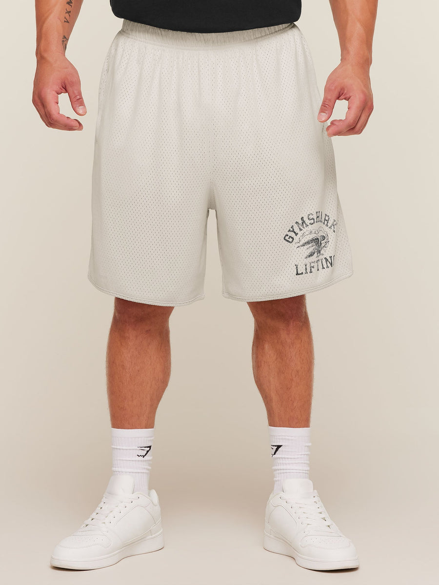 Gymshark Collective Mesh Shorts — Tinted White — 5