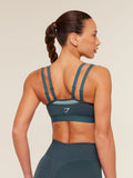 Gymshark Relay Seamless Medium Support Sports Bra — Stealth Blue/Storm Blue — 4