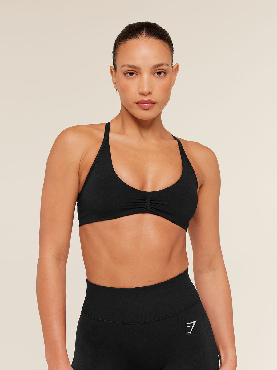 Gymshark Relay Seamless Light Support Sports Bra — Black — 1