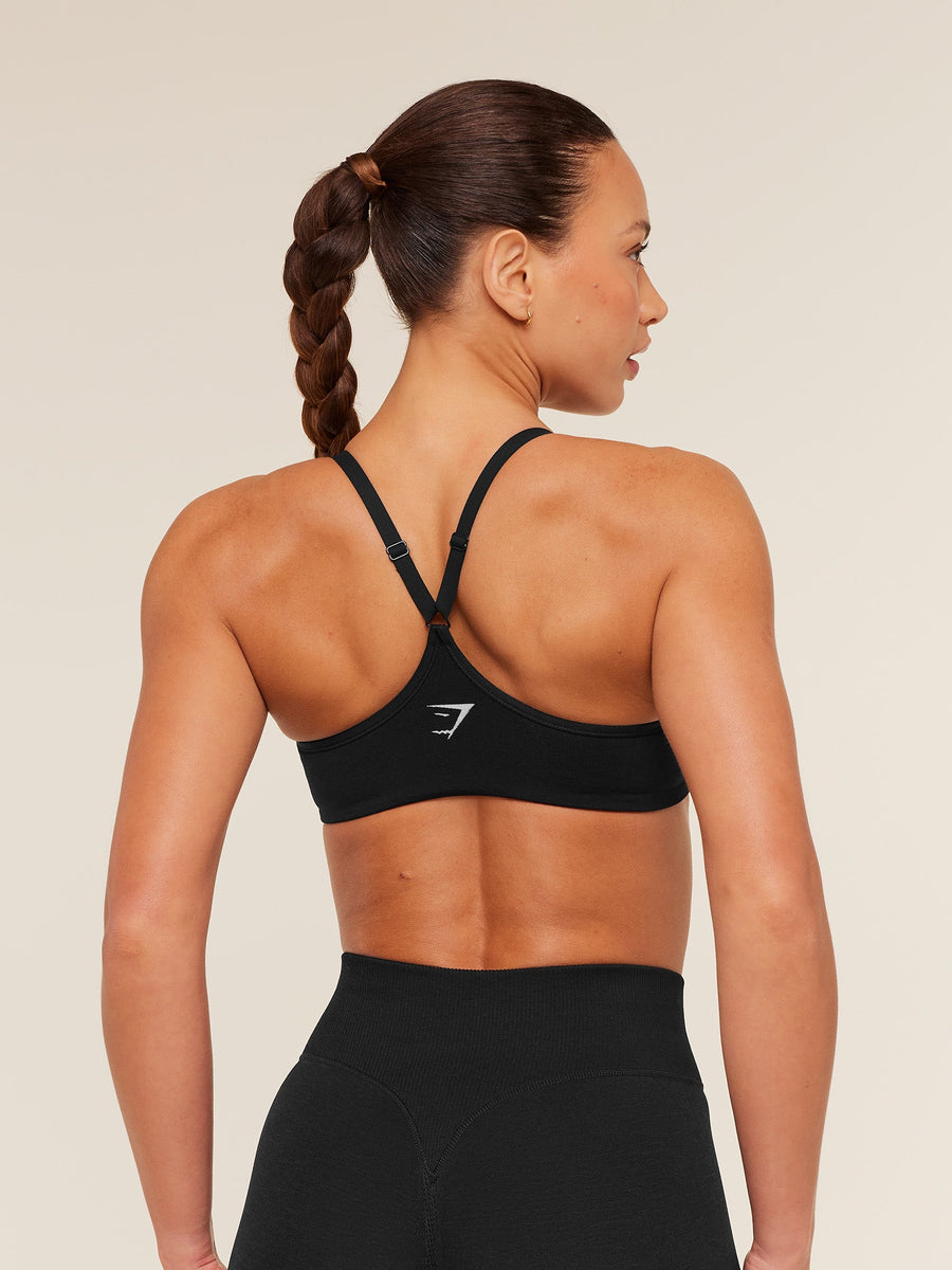 Gymshark Relay Seamless Light Support Sports Bra — Black — 2