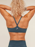 Gymshark Relay Seamless Light Support Sports Bra — Stealth Blue — 7