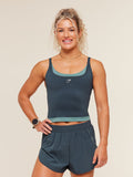 Gymshark Relay Seamless Midi Tank — Stealth Blue/Storm Blue — 1