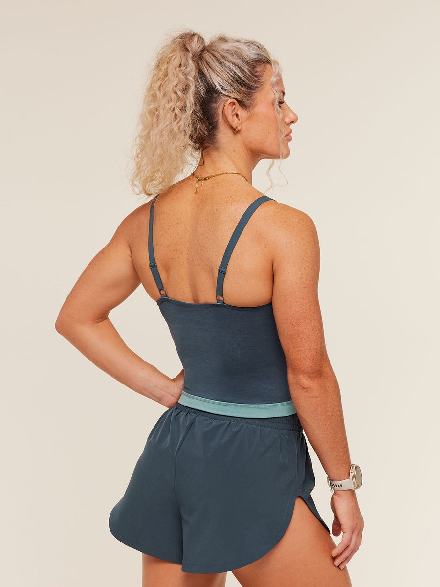 Gymshark Relay Seamless Midi Tank — Stealth Blue/Storm Blue — 4