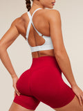 Gymshark Relay Seamless High-Rise Shorts — Carmine Red — 7